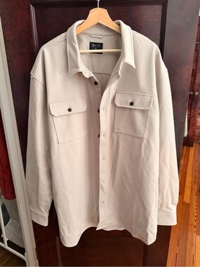 BYLT Basics Beige Button-Up Overshirt Jacket